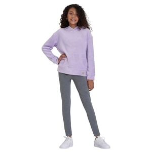 Lucky Brand Girls Plush 2-piece Hoodie & Leggings Set Lavender & Grey Size Med